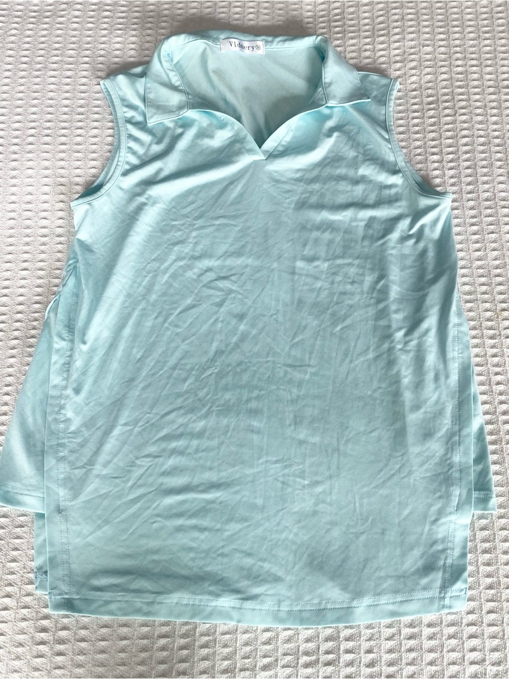 Vldnery light turquoise Sleeveless Polo Tank medium